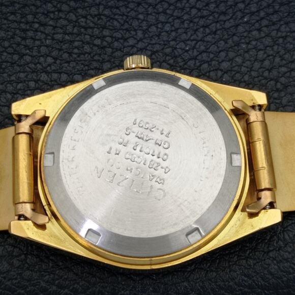 Vintage 1973 Citizen Automatic Mens Gold Watch W/daydate & White accents - Picture 8 of 10